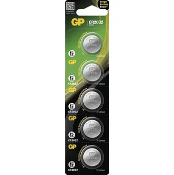 Lithiová knoflíková baterie GP CR2032, 5 ks 1042203215