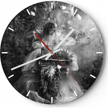 Hodiny Velké nástěnné hodiny 40x40 Abstrakce Skleněné hodiny Kulatý Tiché