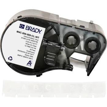 Pásek do tiskárny Brady M4C-750-595-CL-WT / 170826, 19.05 mm x 6.10 m, Vinyl, bílý tisk / průhledný podklad