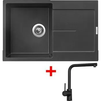 Kuchyňský dřez Sinks ULTIMA 790 Metalblack + Elka černá matná