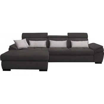 Sedací souprava PLAZA Levá -(Perfekt) sedací souprava látka Alfa 20 šedohnědá / polštářky Alfa 17 sv.šedá (FI) kolekce - "F" (K250-Z)