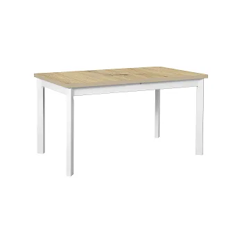 Jídelní stůl MADONA 1P (MODENA 1P) jídelní stůl rozkládací lamino Dub artisan / noha bílá dřevo -kolekce "DRE" (K150-Z)