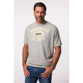 Pánské tričko JP1880, Plus size Tričko JP1880, břišní střih, krátké rukávy, nášivky, XXL - 8XL pro plnoštíhlé nadměrná velikost, 830841118-1455, modrý, 6XL, Plus size oblečení, Oblečení pro vysoké muže, Nadměrné velikosti, Oblečení pro plnoštíhlé.