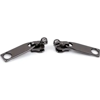 Zip Jezdec ke spirálovým zipům No 7 na zámek, malé, 2 nikl černý