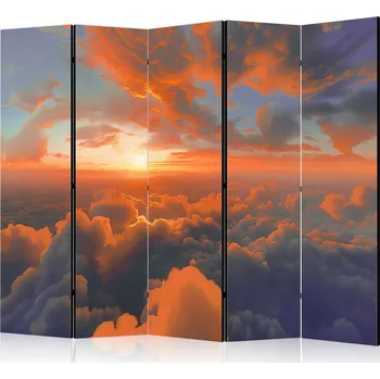 Paraván Paraván - Když svítání lechtá mraky: Barevná podívaná na ranní obloze Velikost: 225x172 cm, Provedení: Jednostranný