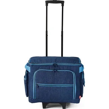 Organizér galanterie PRYM Taška na šicí stroj s kolečky, džínovina