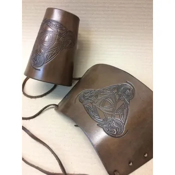 Deštník Drakkaria VIKING, kožené nátepníky pár