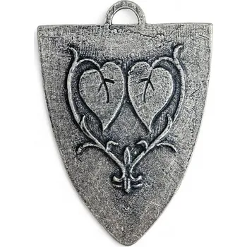 Přívěsek Drakkaria Páni z Talmberka, středověký štít, přívěsek, zinek