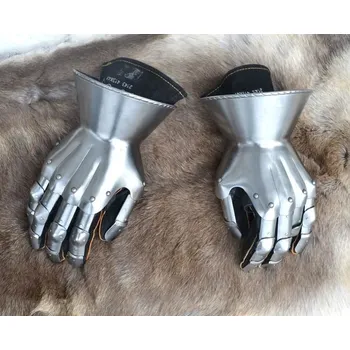 Rukavice STŘEDOVĚKÉ PLÁTOVÉ RUKAVICE s kornouty, prstové