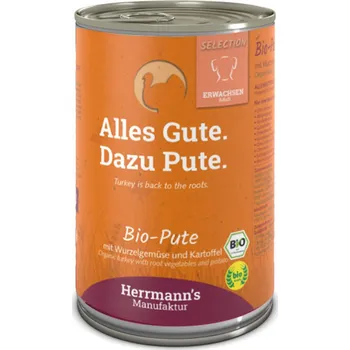 Krmivo pro psa Herrmann's Konzerva pro psy - Krůtí maso s bramborem (Bio) Váha: 400 g