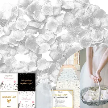 Svatební dekorace RŮŽOVÉ VLOČKY BÍLÉ NA SVATBA SVATBY SVATEBNÍ HOSTINA DÁREK KONFETY PREMIUM KailaArt