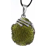 Drakkaria TERRA - stříbrný přívěsek s vltavínem, Ag 925