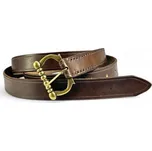 Drakkaria BOHEMIA středověký kožený pásek hnědý, mosazná barva