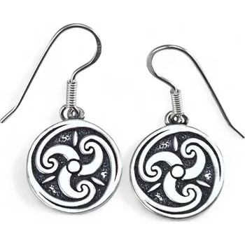 Náušnice Drakkaria KELTSKÉ SPIRÁLY, stříbrné náušnice, Ag 925