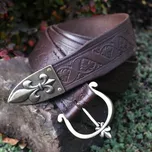 Drakkaria FLEUR zdobený kožený pásek hnědý