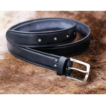 Opasek Drakkaria GENTLEMAN, luxusní manažerský kožený opasek se stříbrnou sponou Ag 925