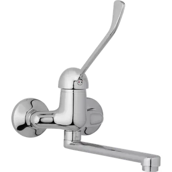 Vodovodní baterie JB Sanitary Nástěnná dřezová a umyvadlová baterie SLIM, rozteč 100 mm, s lékařskou pákou A20 30 10