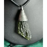 Drakkaria AURIGA, luxusní stříbrný přívěsek s vltavínem, Ag 925