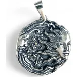 Drakkaria SLUNCE a MĚSÍC, stříbrný přívěsek, Ag 925