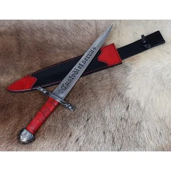 Replika zbraně Drakkaria TEMPLAR, luxusní leptaná dýka s pochvou