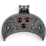 Drakkaria LUNICE, velkomoravský stříbrný přívěsek, Ag 925 a granát