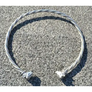 Přívěsek Drakkaria - splétárna KELTSKÝ BÝČÍ STŘÍBRNÝ TORQUES, Ag 925