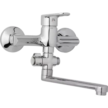 Vodovodní baterie JB Sanitary Nástěnná umyvadlová a sprchová baterie FINERY, rozteč 150 mm, otočný přepínač, bez příslušenství, ramínko 300 mm F10 37 10