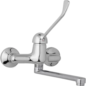 Vodovodní baterie JB Sanitary Nástěnná dřezová a umyvadlová baterie SLIM, rozteč 150 mm, s lékařskou pákou A20 35 10