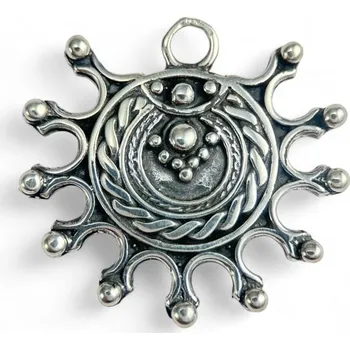 Přívěsek Drakkaria DEVANA, slovanský sluneční stříbrný přívěsek, Ag 925, 14 g