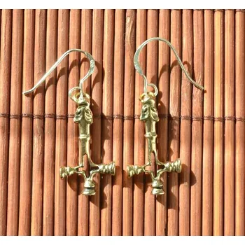 Náušnice Megalith VLČÍ KŘÍŽ, bronz, náušnice