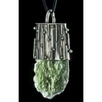 Přívěsek Drakkaria GABROS, stříbrný přívěsek s vltavínem, Ag 925