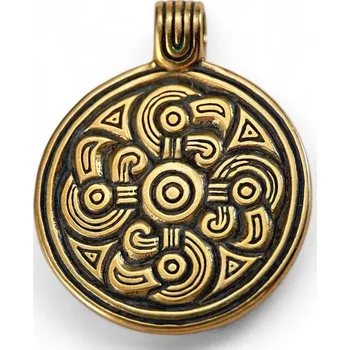 Přívěsek Drakkaria ORLÍ HLAVY, SLUNEČNÍ SYMBOL, bronzový přívěšek