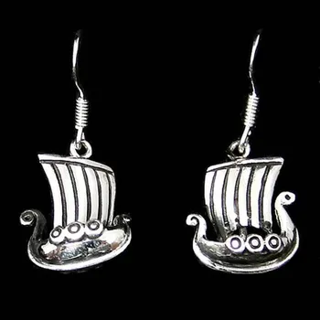 Náušnice Megalith DRAKKAR - stříbrné náušnice, Ag 925