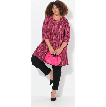 Dámské tričko Ulla Popken, Plus size Tričko s dlouhými rukávy, výstřih do V, potisk pro plnoštíhlé nadměrná velikost, 837159544-1130, červený, 50/52, Nadměrné velikosti, Plus size oblečení, Oblečení pro boubelky, Oblečení pro baculky, Oblečení pro plnoštíhlé, Oblečení 