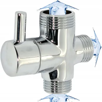 Ventil Přepínací ventil sprchy 1/2'x1/2'x3/4' – sloupek/dešťová sprcha – mosaz