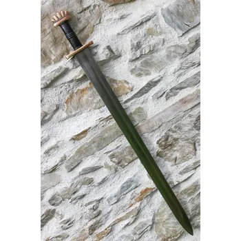 Replika zbraně Drakkaria GRÍMARR, vikinský meč, Petersen Typ O, bronz, stříbro 925