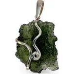 Drakkaria NOMERIS, stříbrný přívěsek s vltavínem, Ag 925