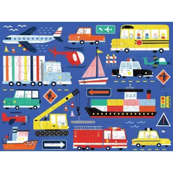 Puzzle Mudpuppy Puzzle Dopravní prostředky v látkovém pytlíku 36 dílků