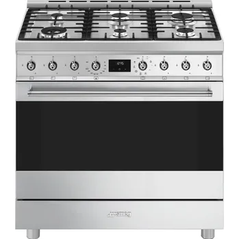 Sporák Smeg C9GMX2 Classic kombinovaný nerez sporák 90 cm