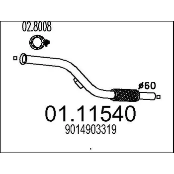 Auto-moto Výfuková trubka MTS 01.11540