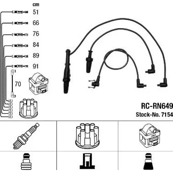 Zapalovací kabel Sada kabelů pro zapalování NGK 7154