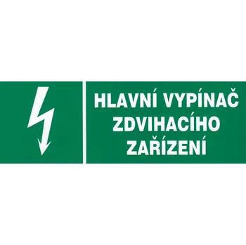 Hlavní vypínač zdvihacího zařízení (samolepka 210x74 mm)