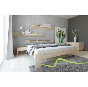 Postel Dřevěná postel Nela 200x180 Ořech Doprava ZDARMA.