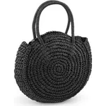 Háčkovaná kabelka z rafie - lýka se zipem 33x37 cm - 1 ks - 3 černá