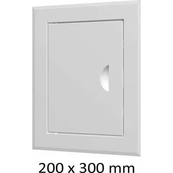 Revizní dvířka Revizní vanová dvířka ocelová 200 x 300 mm s montážním límcem, bílá MIKAWI 59-0209