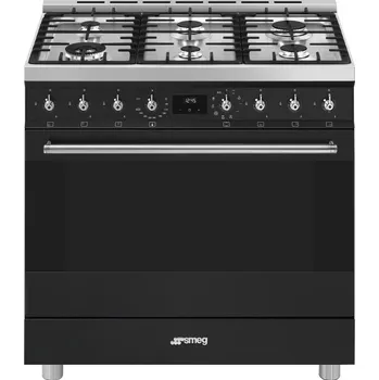 Sporák Smeg C9GMMB2 Classic černý kombinovaný sporák 90 cm