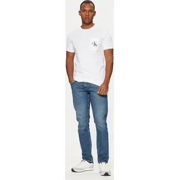Pánská móda Calvin Klein Jeans T-Shirt J30J320936 Bílá Slim Fit XXL
