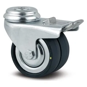Pojezdové kolečko Agila Twin TENTE Přístrojová kolečka dvojitá - antistatická 75mm, s brzdou, otvor pro čep, 2977DYK075P30-10,3