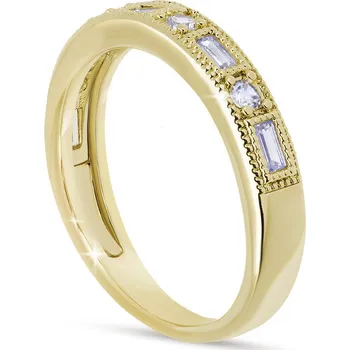 Prsten biju Prstýnek pozlacený 14k, obdélníkové zirkony, 4000482 Velikost prstenu - obvod: 56 mm