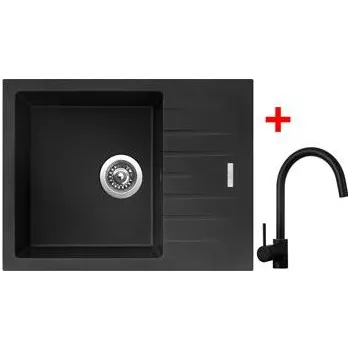 Granitový dřez Sinks PERFECTO 650 Metalblack + Vitalia černá matná